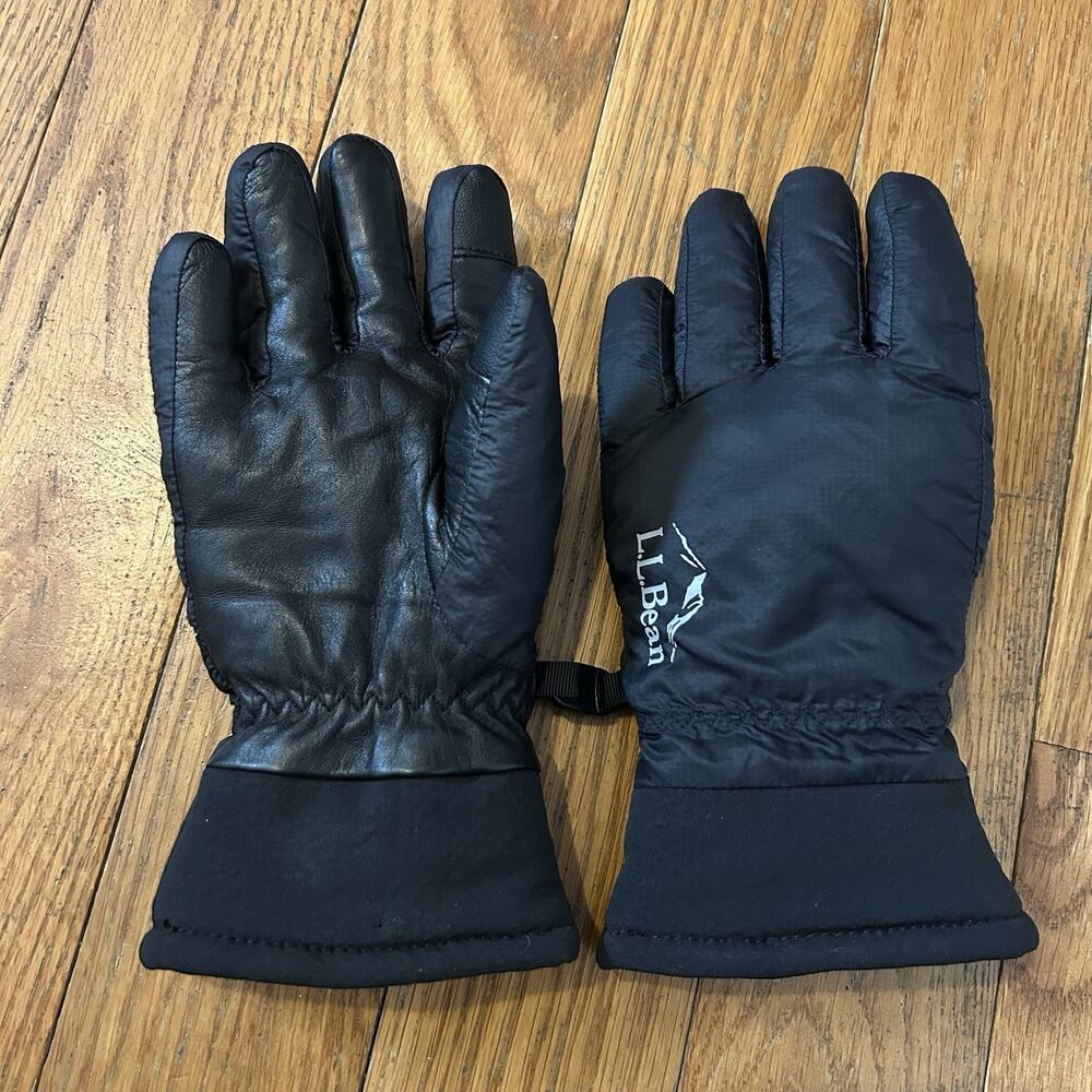Ll Bean Downtek Water Repellent Down Sheepskin Leather Gloves Women’s Small